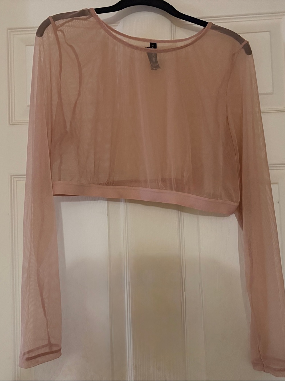 NWT Torrid Curve Under It All Sheer Long-Sleeve Crop Top - Blush Pink